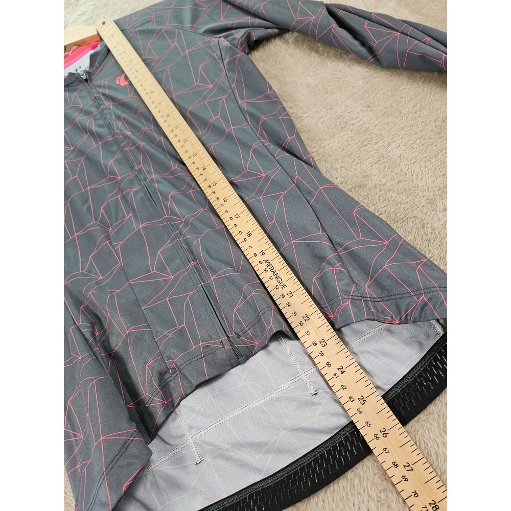 PEARL iZUMi Women's Attack Long Sleeve Cycling Jersey Gray Geometric Origami - Picture 8 of 10